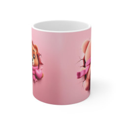 Mug Personnalisé Ours Mignon Casse-Mur – Cadeau Original et Unique pour Amoureux des Animaux Design