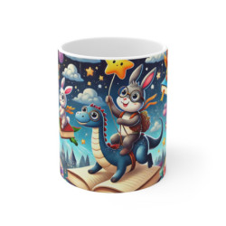 Mug Monde Fantastique - Tasse Magique avec Animaux et Livres Volants, Idéale pour les Amateurs de Rêves et d'Imagination