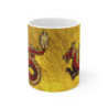 Mug Dragon Impérial - Tasse en Céramique avec Dragon Rouge et Fond Doré, Mythologie et de Culture Asiatique