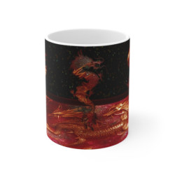 Mug Dragon Céleste - Tasse en Céramique avec Dragon Mystique et Fond Étoilé,  Fantasy et de Symbolisme Oriental