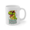 Mug Dino Four - Tasse en Céramique avec T-Rex Festif et Lunettes de Soleil,  Fans de Dinosaures et les Anniversaires