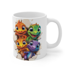 Mug Tasse Dinos  avec Bébé Dinos Joyeux, Parfait pour les Amateurs de Fun et d’Aventure Préhistorique