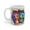 Mug Tasse Dinos Casse-Mur - Deux Bébés Dinos, Parfaite pour les Amateurs de Designs Ludiques et Colorés