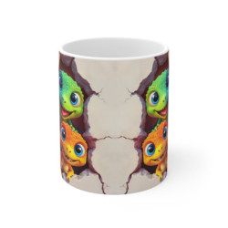 Tasse Mug Dinos Espiègles - Petits Dinos Amusants, Idéale pour les Enfants et les Amoureux de Créatures Préhistoriques