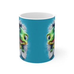 Mug Tasse Dino Duo – Deux Petits Dinos Adorables Surgissant du Mur pour enfants et adultes
