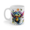 Mug tasse Dragon Fantastique Magique – Bébé Dragon Ailé, Fleurs, Papillons & Effet 3D Féérique