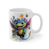 Mug tasse Dragon Fantastique Magique – Bébé Dragon Ailé, Fleurs, Papillons & Effet 3D Féérique