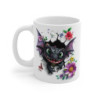 Mug Tasse Dragon Noir Ailé – Bébé Dragon Fantastique, Fleurs & Papillons – Effet 3D Magique