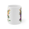 Mug Tasse Bébé Dragon Vert Ailé – Créature Fantastique, Fleurs et Papillons – Tasse Magique 3D