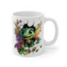Mug Tasse Bébé Dragon Vert Ailé – Créature Fantastique, Fleurs et Papillons – Tasse Magique 3D