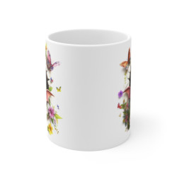 Mug Tasse Bébé Dragon Orange Ailé – Tasse Magique Fantasy avec Fleurs et Papillons – Cadeau Geek Original