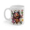 Mug Tasse Bébé Dragon Rouge Ailé – Tasse Fantasy en Céramique avec Fleurs et Papillons – Cadeau Geek Magique