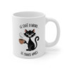 Mug Tasse Animal Humour Chat et Café – "Le Café d'Abord, le Chaos Après" – Tasse Originale et Cadeau Idéal
