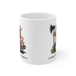 Mug Tasse Drôle Chat Viking – "À l’attaque ! Pour la gloire et les croquettes !" – Humour & Guerrier Nordique
