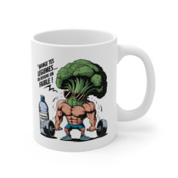Mug Tasse Drôle  Brocoli Musculation "Mange Tes Légumes… Ou Deviens Un Faible !" – Humour Fitness & Nutrition