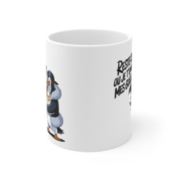 Mug Tasse Pingouin Drôle "Reste Cool… ou Je T’envoie Mes Goélands !" – Humour, Style Gangsta & Détente