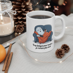 Mug Tasse Trop fatigué pour hanter… je reviens plus tard" – Fantôme Humour Drôle & Paresse Assumée
