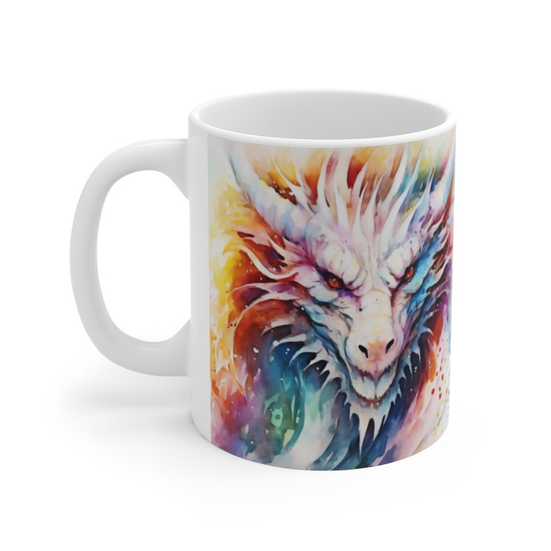 Mug Dragon Épique - Peinture Aquarelle Fantastique - Tasse Fantasy et Magie - Cadeau Geek & Mythologie