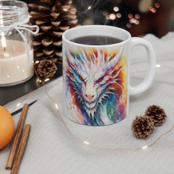 Mug Dragon Épique - Peinture Aquarelle Fantastique - Tasse Fantasy et Magie - Cadeau Geek & Mythologie