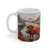 Mug Tasse Art Tissé - Vache Highland Écossaise - Idée Cadeau Paysage - 325ml Céramique