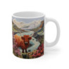 Mug Tasse Art Tissé - Vache Highland Écossaise - Idée Cadeau Paysage - 325ml Céramique