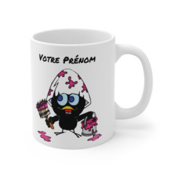 Mug Caliméro Peintre Personnalisable avec Prénom ou Texte idée cadeau tasse drôle 325ml