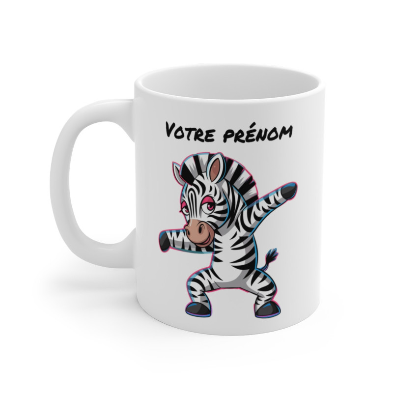 Mug Zèbre Dab Personnalisable - Tasse Originale et Fun - Cadeau Unique - 325ml