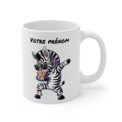 Mug Zèbre Dab avec Lunettes Personnalisable - Tasse Fun et Originale - Cadeau Unique - 325ml