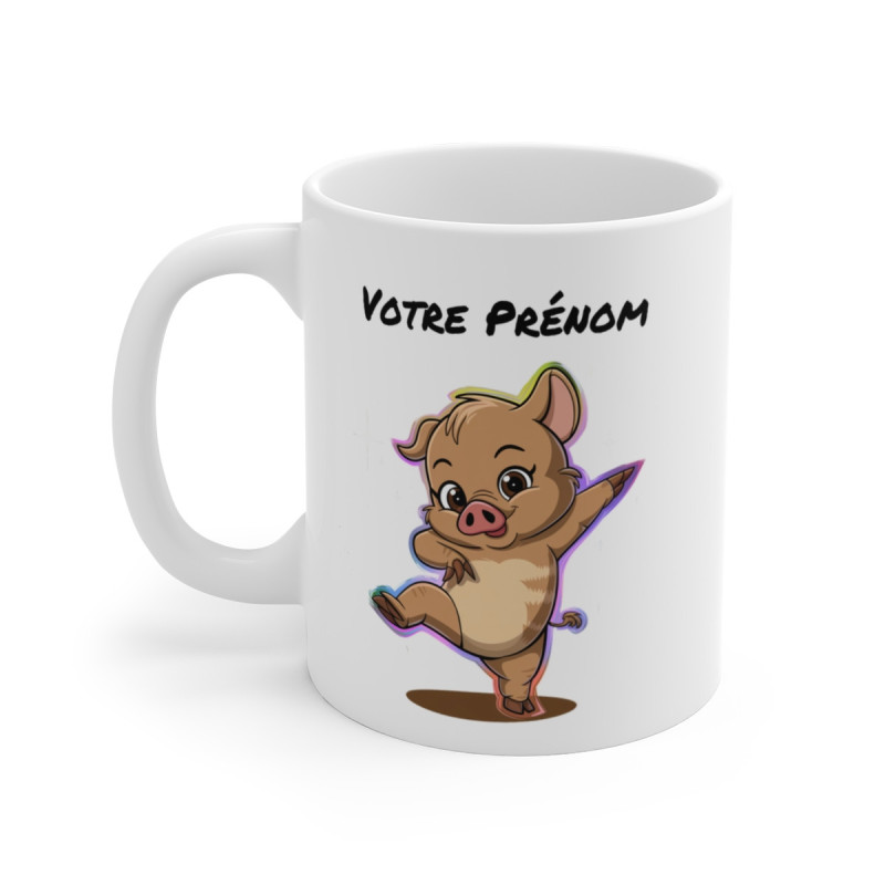 Mug Petit Cochon Dab Personnalisable - Tasse Amusante et Originale - 325ml