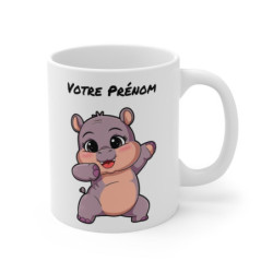 Mug Personnalisable Hippopotame Mignon - Tasse Céramique 325ml - Cadeau Unique et Fun