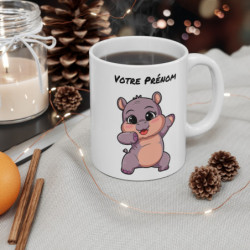 Mug Personnalisable Hippopotame Mignon - Tasse Céramique 325ml - Cadeau Unique et Fun