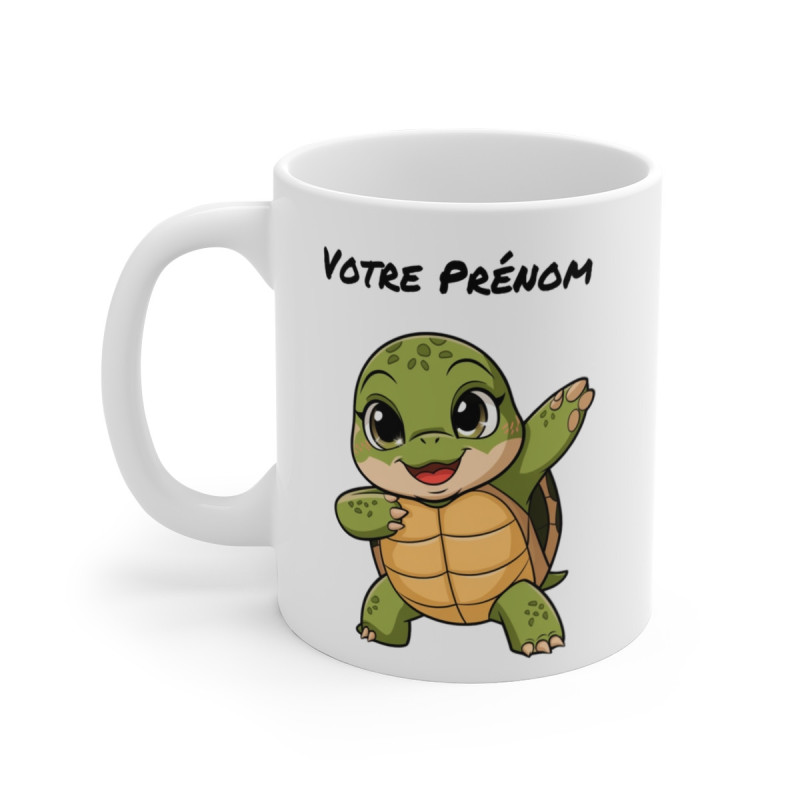 Mug Personnalisable Tortue Mignonne - Tasse en Céramique 325ml - Cadeau Fun et Original