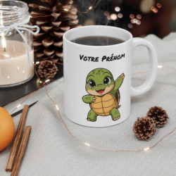 Mug Personnalisable Tortue Mignonne - Tasse en Céramique 325ml - Cadeau Fun et Original