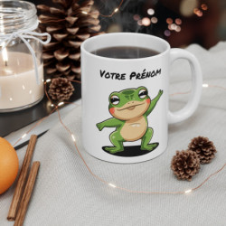 Mug Personnalisable Grenouille Dab - Tasse en Céramique 325ml - Cadeau Fun et Original