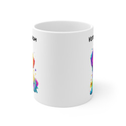 Tasse Personnalisé Prénom Chien Arc-en-Ciel - Mug Personnalisable - Idée Cadeau Design Aquarelle Coloré