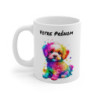 Tasse Personnalisé Prénom Chien Arc-en-Ciel - Mug Personnalisable - Idée Cadeau Design Aquarelle Coloré