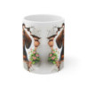 Mug Teckel Mignon - Tasse Chien Daschund Effet 3D Mur Brisé Idée Cadeau Fleurs