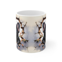 Mug Bouledogue Français Effet 3D - Tasse Idée cadeau Mur Brisé Trompe-l’Œil pour enfants et adultes