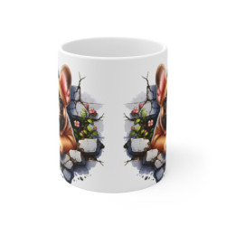 Mug Bouledogue Français Effet 3D - Tasse Trompe-l’Œil Mur Cassé Idée cadeau pour enfants et adultes