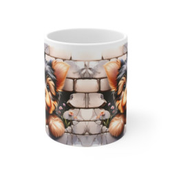 Mug Yorkshire Effet 3D - Tasse Chien Trompe-l’Œil Mur Cassé idée cadeau pour enfants et adultes