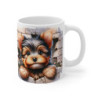 Mug Yorkshire Effet 3D - Tasse Chien Trompe-l’Œil Mur Cassé idée cadeau pour enfants et adultes