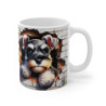 Mug Schnauzer Effet 3D - Tasse Chien Trompe-l’Œil Mur Cassé Idée cadeau pour enfants et adultes