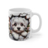 Mug Bichon Maltais Effet 3D - Tasse Chien Mur Cassé idée cadeau pour enfants et adultes