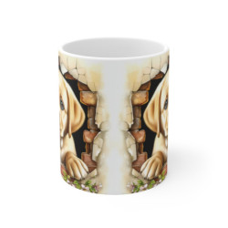 Mug Labrador Effet 3D - Tasse Chien Mur Cassé idée cadeau céramique pour enfants et adultes