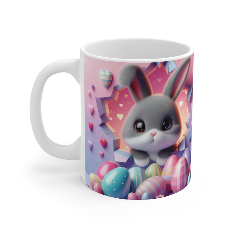 Mug Lapin de Pâques Effet 3D Cadeau Original Fête de Pâques - Tasse Céramique Café Thé  - Accessoire Cuisine