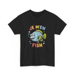 T-shirt Humour "Je M'en Fish" -  Idée Cadeau Fun et Original - Homme et Femme tee shirt