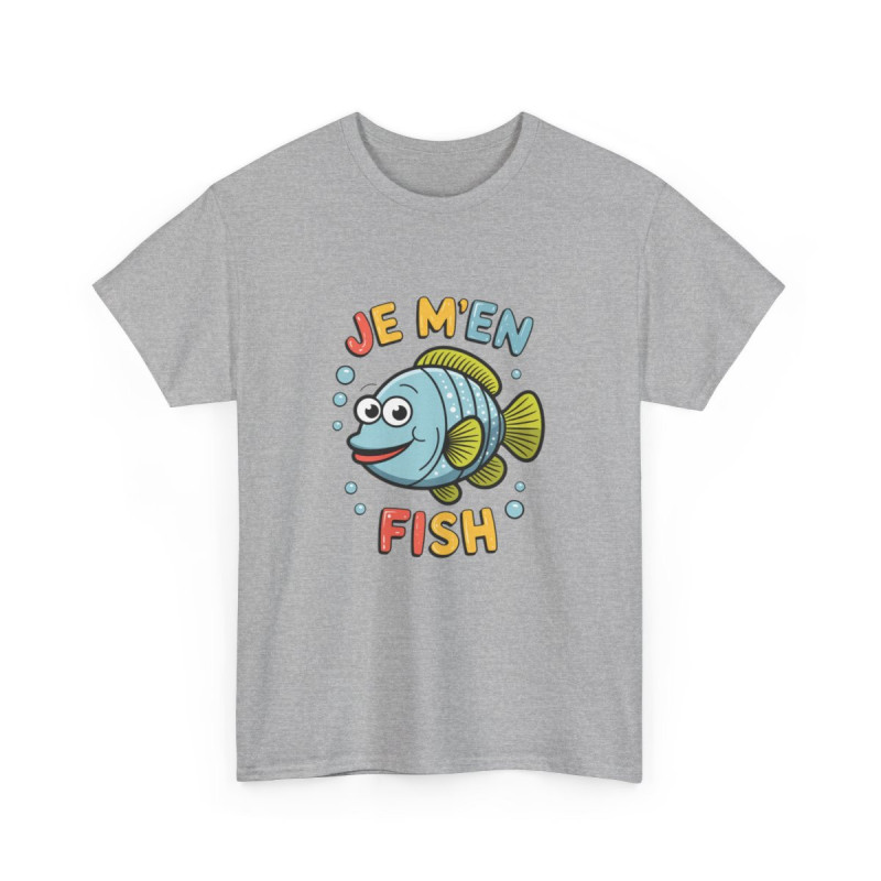 T-shirt Humour "Je M'en Fish" -  Idée Cadeau Fun et Original - Homme et Femme tee shirt