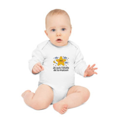 Body Bébé "Je suis l'étoile de la maison" - 100% Coton - Blanc - 0 à 18 Mois Idée cadeau nouveau né