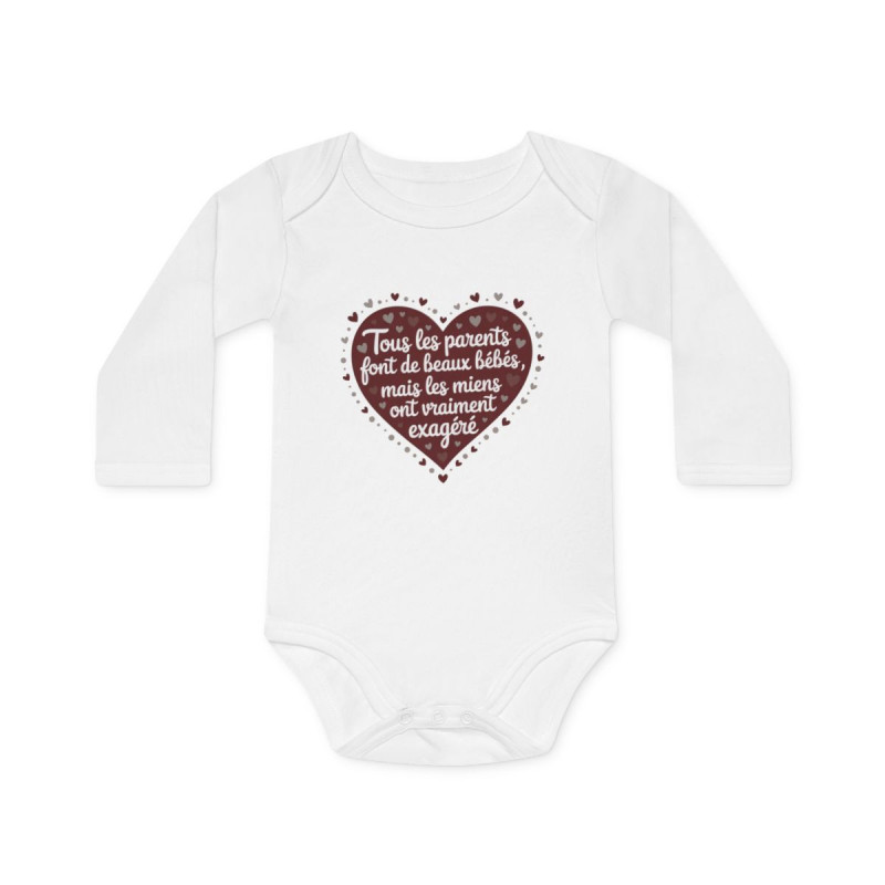 Body Bébé "Tous les parents font de beaux bébés" - 100% Coton Blanc - 0 à 18 Mois idée cadeau nouveau né