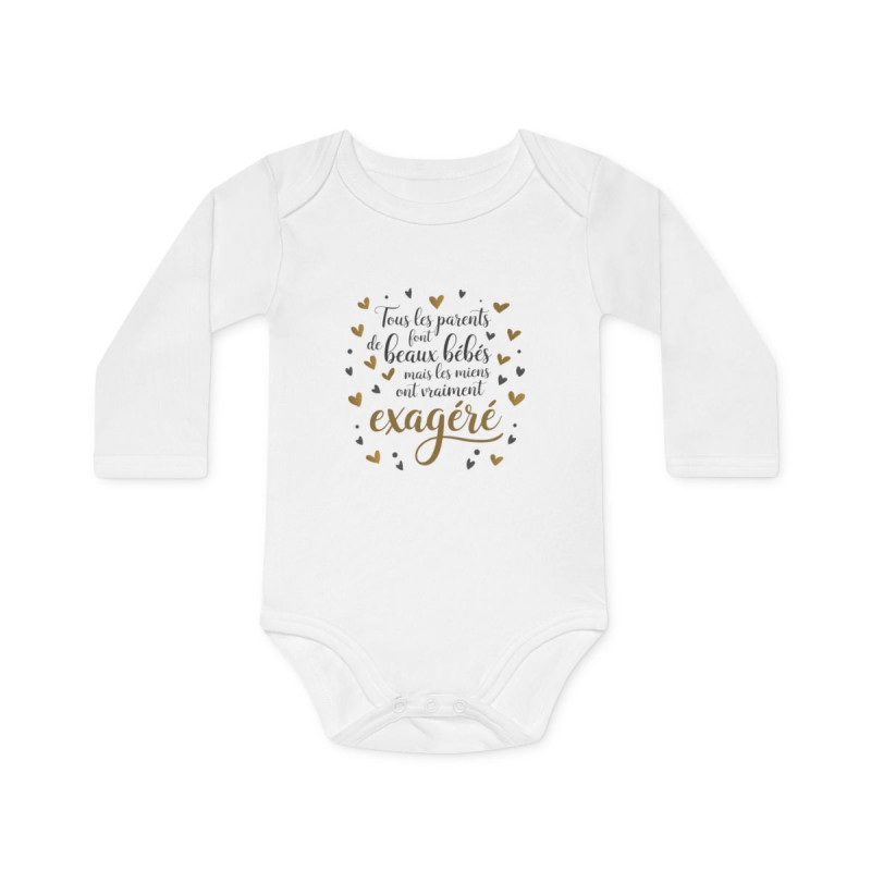 Body Bébé "Beaux Bébés Exagéré" - 100% Coton Blanc - 0 à 18 Mois idée cadeau nouveau né